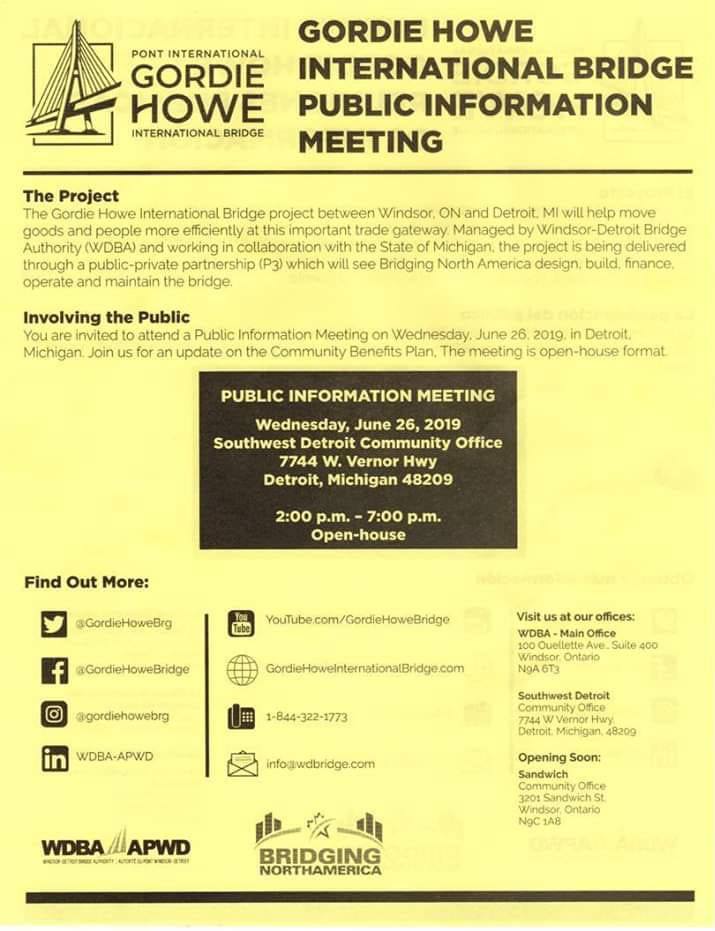 Gordie Howe International Bridge Community Event Flyer